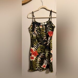 VNTG Y2K Tropical Floral Mini Dress Sun Dress